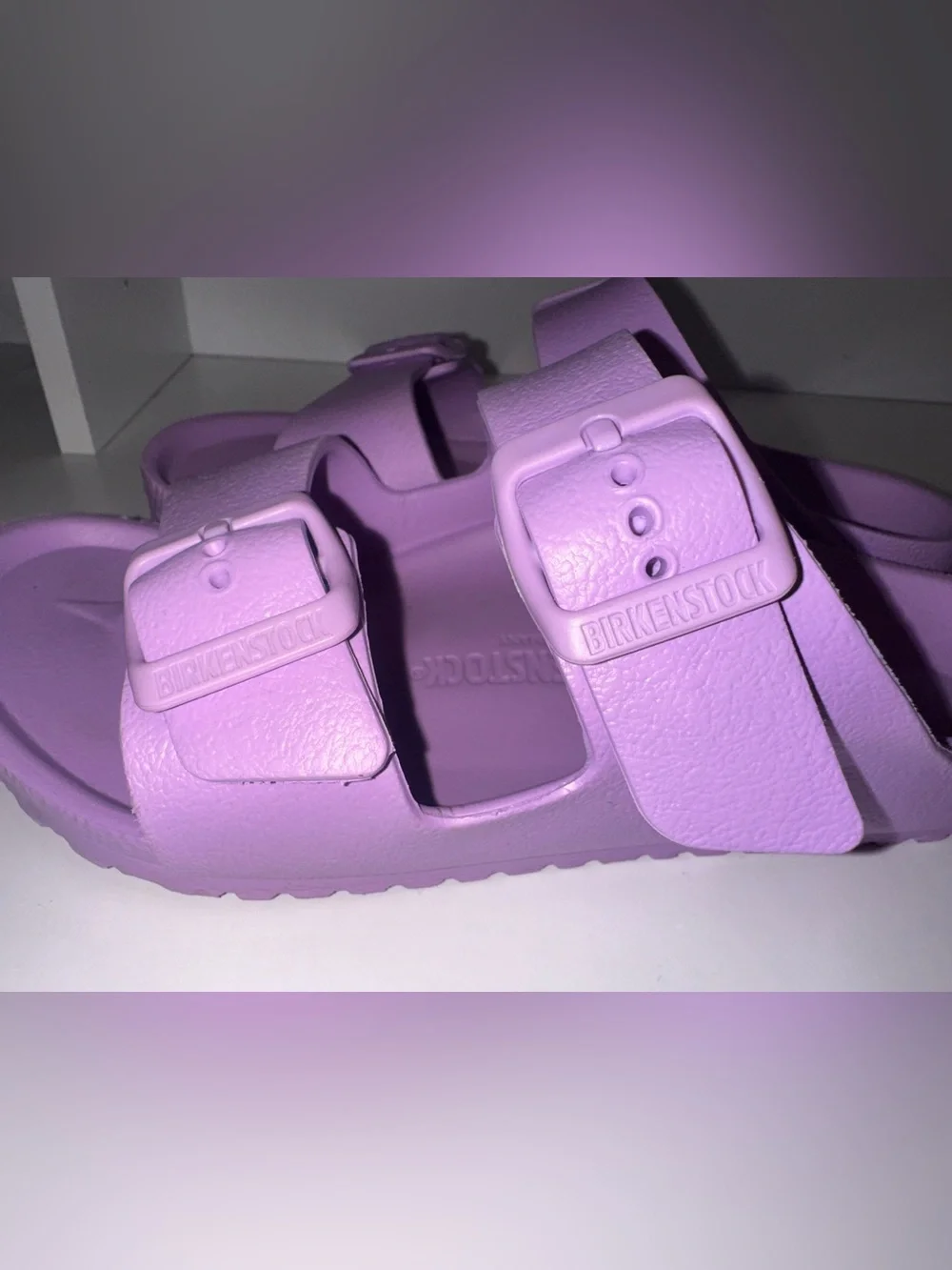 Birkenstock Arizona Kids' Two-Buckle Slide Sandals in Light Lavender
